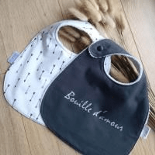 Lot de 2 bavoirs  "Bouille d'amour"