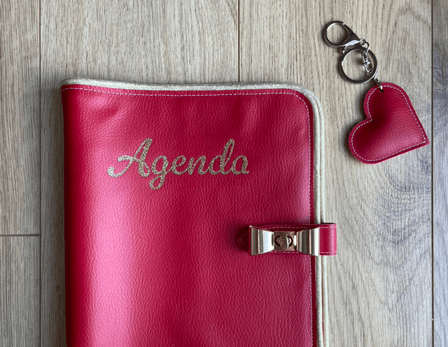 Agenda rechargeable Rouge/or